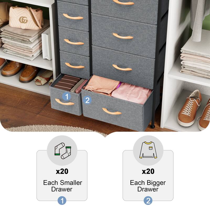 Vertical Dresser Storage Tower 9-drawer Chest Organizer Unit for Home
