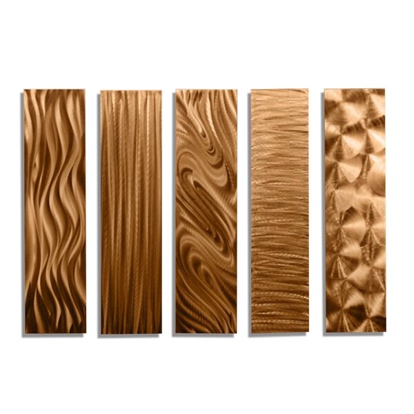 Statements2000 Set of 5 Copper Metal Wall Art Accents by Jon Allen - 5 Easy Pieces Copper