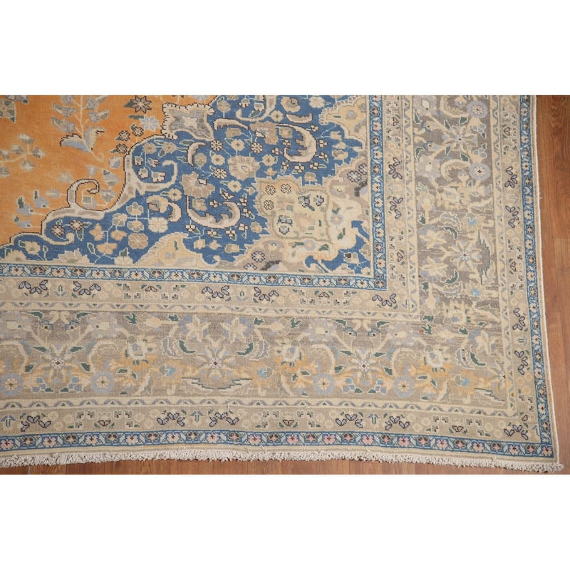 Hand Knotted Oriental 100% Wool Carpet Traditional Floral Oranges & Rust Mashad Area Rug - 12' 3'' X 9' 5''