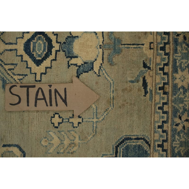 Hand Knotted Oriental 100% Wool Carpet Traditional Floral Green Ziegler Area Rug - 11' 5'' X 8' 11''