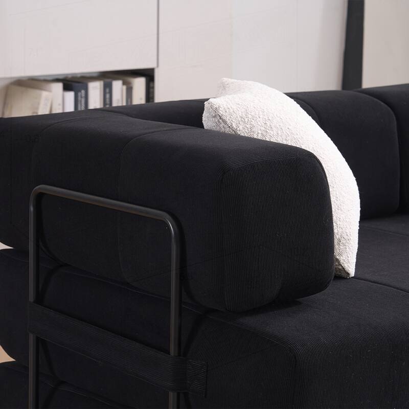 Versatile Convertible Sofa Bed with Plush Pillows for Any Living Space