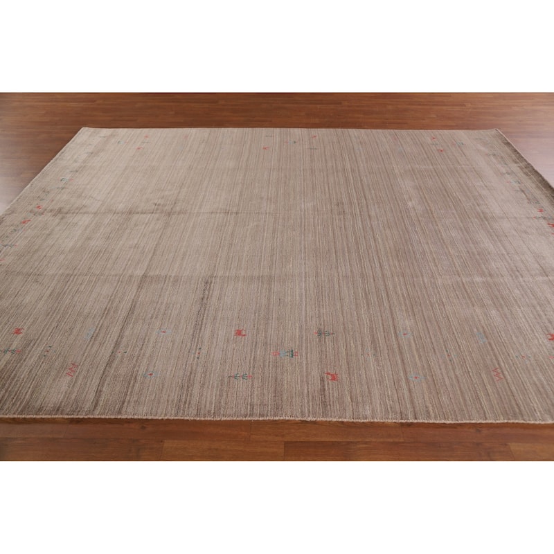 Modern Gabbeh Rug Hand-Knotted Tribal Wool Carpet - 7'11"x 9'7"