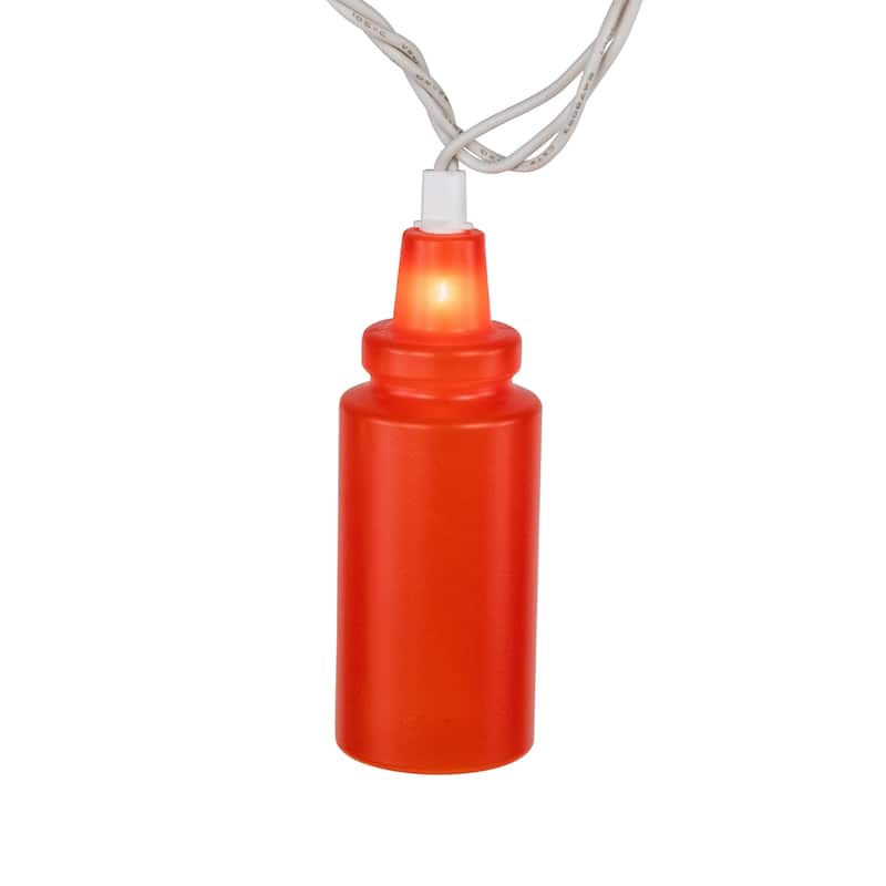 Ketchup and Mustard Squeeze Bottles Patio Light Set - 6' White Wire - 10ct - 102"