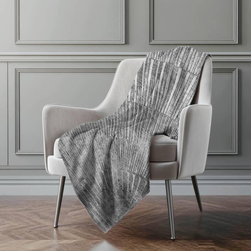 Premium Machine Washable Modern Sun Sherpa Throw Blanket - Gray - 4'2" x 5'10"