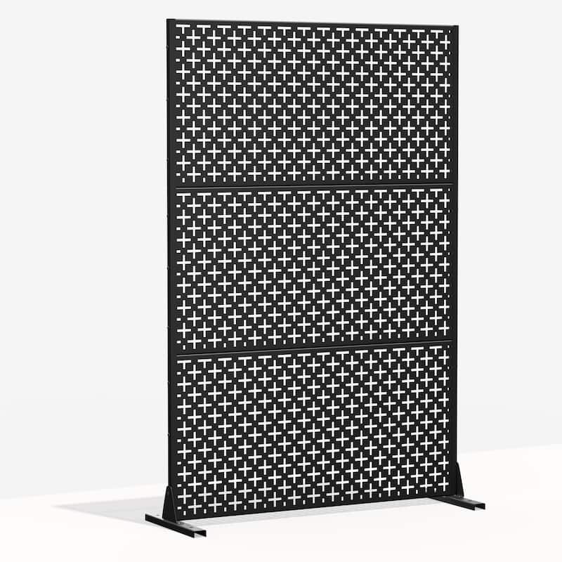 Outdoor Privacy Screen Metal Privacy Screen Panel Free Standing - 72*47