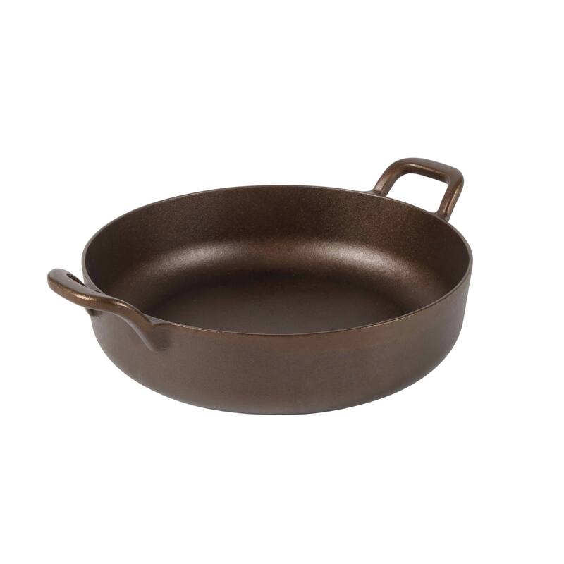 Bloomhouse Natural Bronze Finish Pre-seasoned Cast Iron Grill, Everyday Pan, Skillet & Olive Wood Trivet