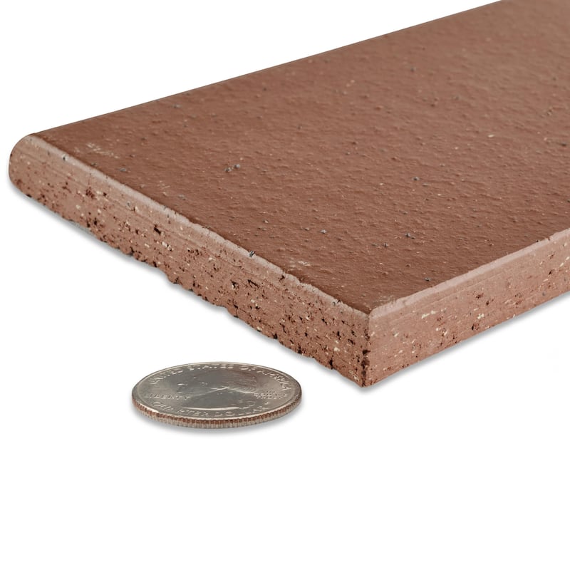 Merola Tile Lincoln Quarry Bullnose Mayflower Red 3-5/8" x 7-5/8" Ceramic Floor and Wall Trim