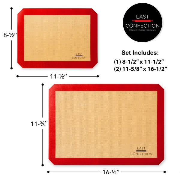 3pc Silicone Baking Mats, 2 Half, 1 Quarter Sheet Last Confection