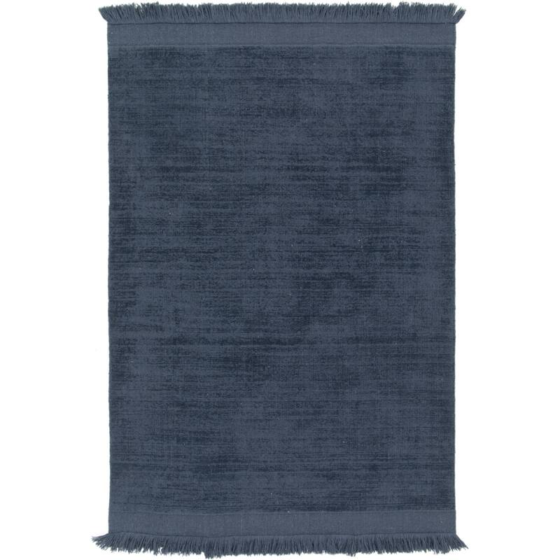 Barron Solid Woven Area Rug - 5'3" x 7' - Navy Blue - Rectangle