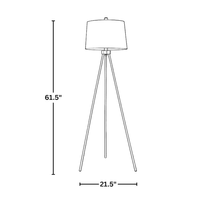 Silver Orchid Saerna 62" Tripod Floor Lamp with Linen Shade