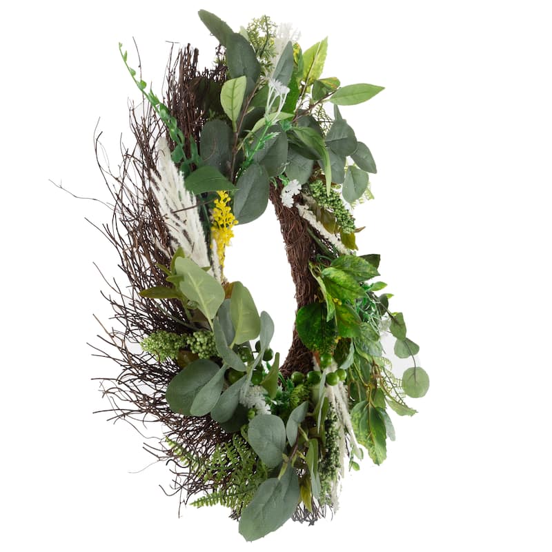 Pure Garden 22-Inch Sweet Anne Eucalyptus Wreath