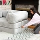 preview thumbnail 122 of 179, Jaxx Unsofa Modular Convertible Sectional Sofa with Fold Out King Sleeper Bed Chair. - Faux Fur Light Grey