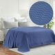 preview thumbnail 19 of 49, Superior Jena Cotton Textured Chevron Lightweight Woven Blanket King - Merritt Blue