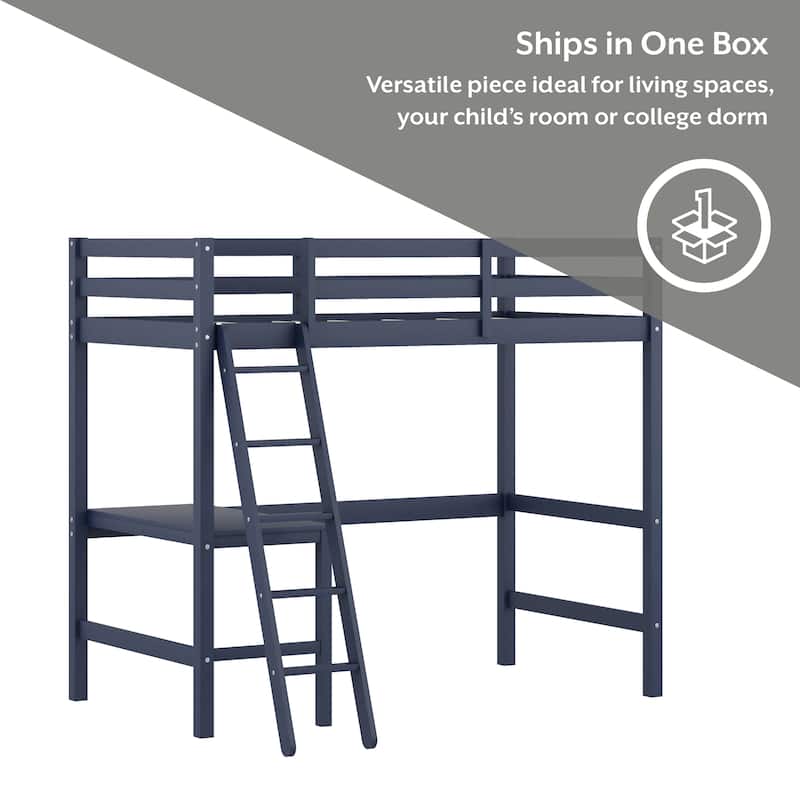 Hillsdale Caspian Wood Twin Loft Bed with Desk