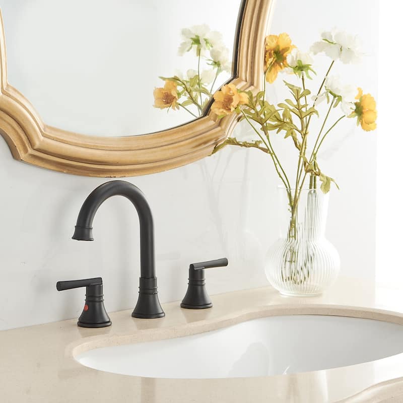 Modern 2-Handle Bathroom Faucet with Pop Up Drain Stopper