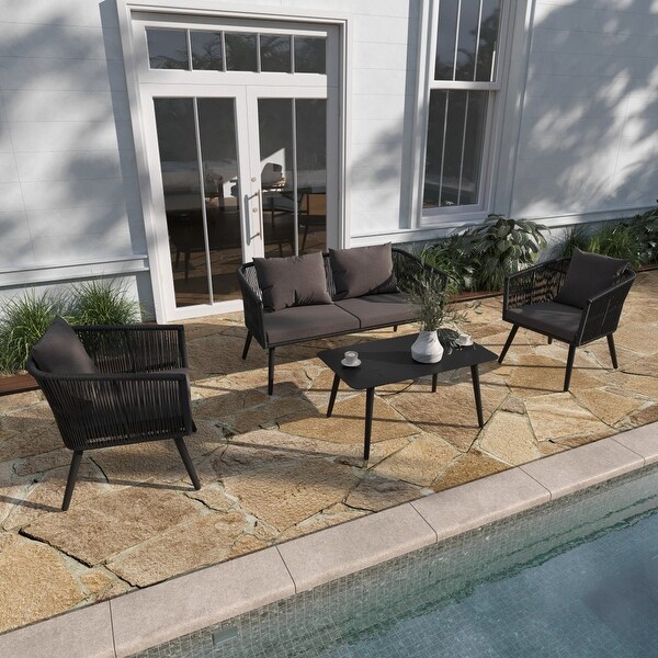 Metal best sale lounge set