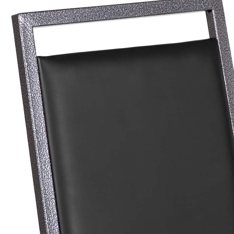 2 Pack Square Back Stacking Banquet Chair with Silvervein Frame