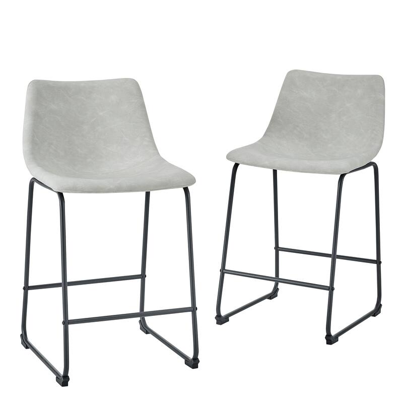 Industrial Faux Leather Counter Stools