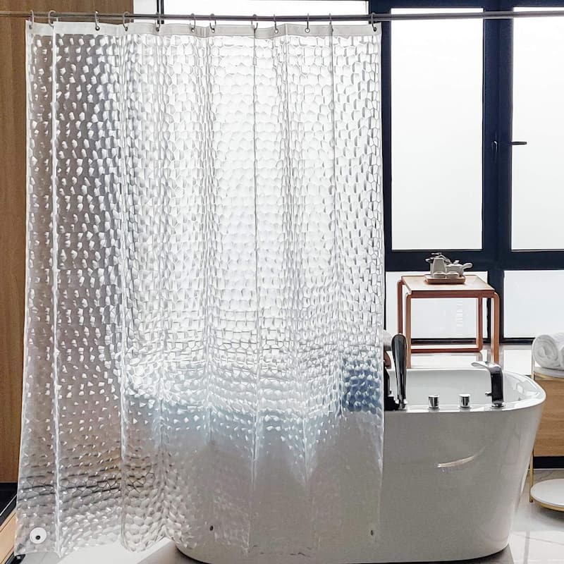 EVA Clear Shower Curtain, Water Cube Repellent Liner, 72x72 Inches