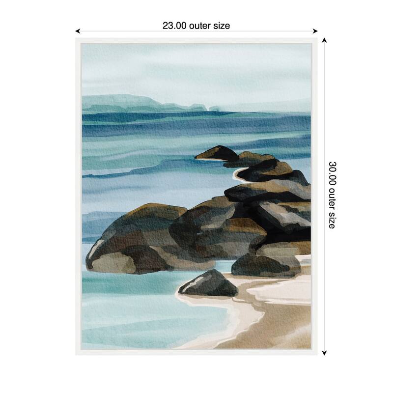 Kate and Laurel Sylvie Ocean Breeze ll Framed Canvas by Nikita Jariwala
