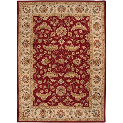 Hand-tufted Kaiser Burgundy Wool Area Rug - 8' x 11' - 8' x 11'