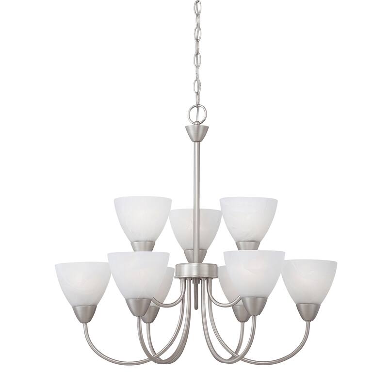 Tia 22.5-inch Wide 5-Light Chandelier in Painted Bronze - Matte Nickel
