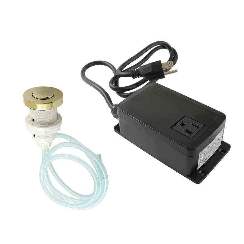 Gourmetier Single Outlet Garbage Disposal Air Switch Kit - Polished Brass
