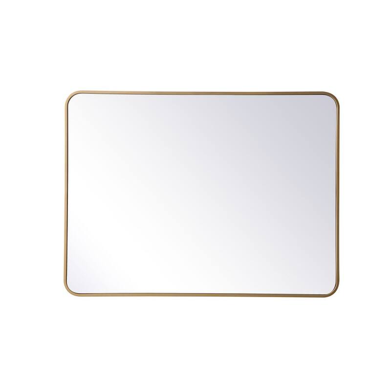 Ezra Soft Corner Metal Rectangular Mirror - 30" x 40" - Bronze/Gold