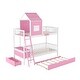 preview thumbnail 4 of 16, Twin over Twin Bunk Bed with Twin Size Trundle,Farmhouse Bed with Drawer and Storage Box,Housebed