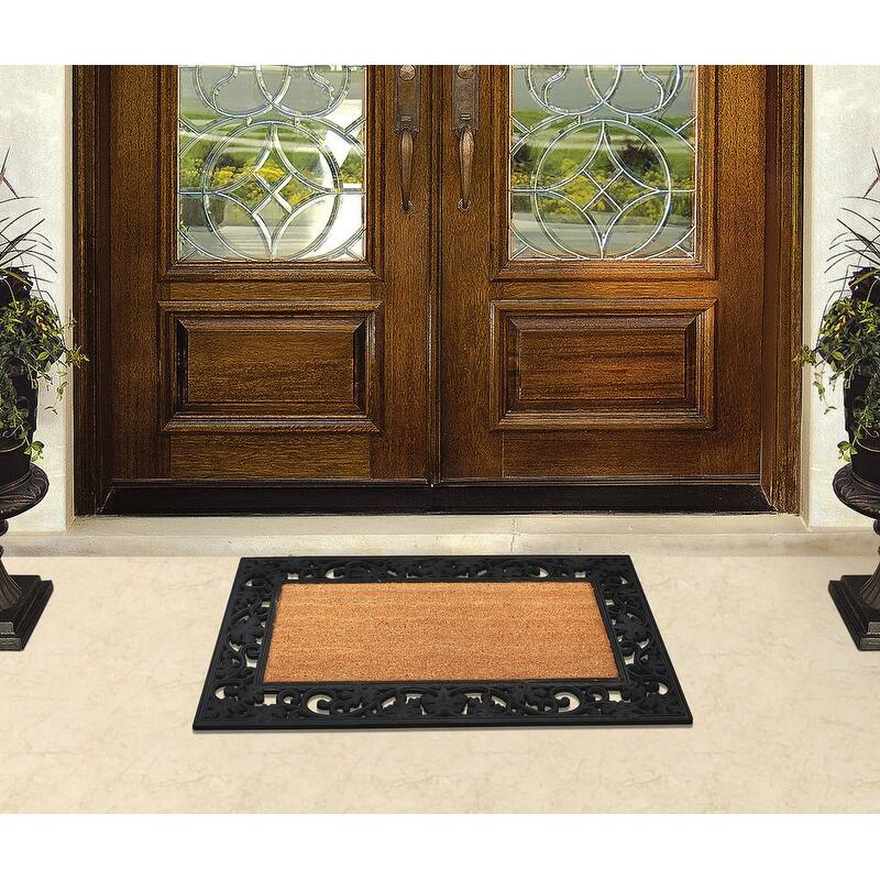 A1HC Rubber and Coir Heavy Duty Non-Slip Tapered Edge Doormat