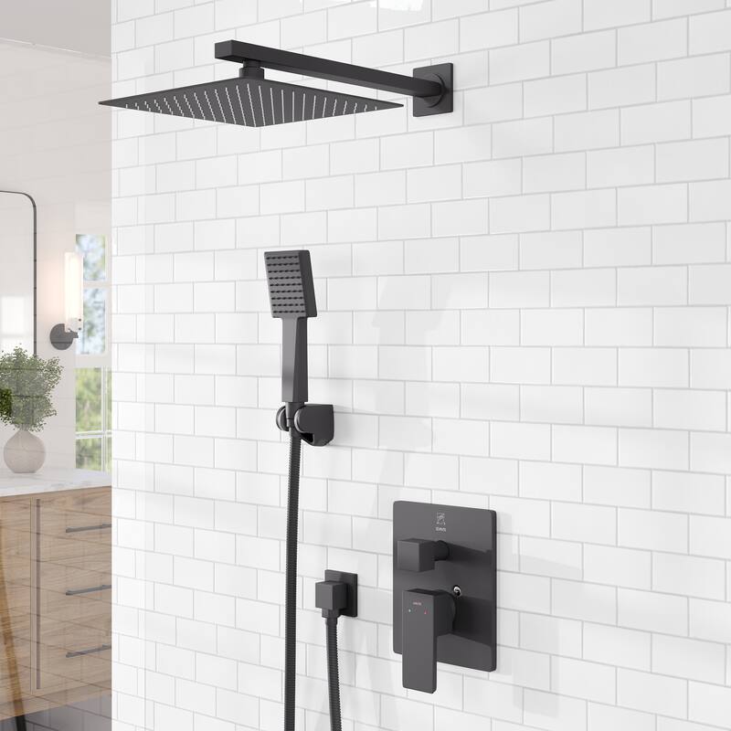 Eviva Edge Shower System with Slide Bar Hand-Shower and Thermostatic Valve
