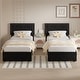 preview thumbnail 1 of 45, VECELO Plantform Beds, Kids Bed Frame with Storage Drawer, Height Adjustable Upholstered Bed, Twin Size Bed Set of 2 Black