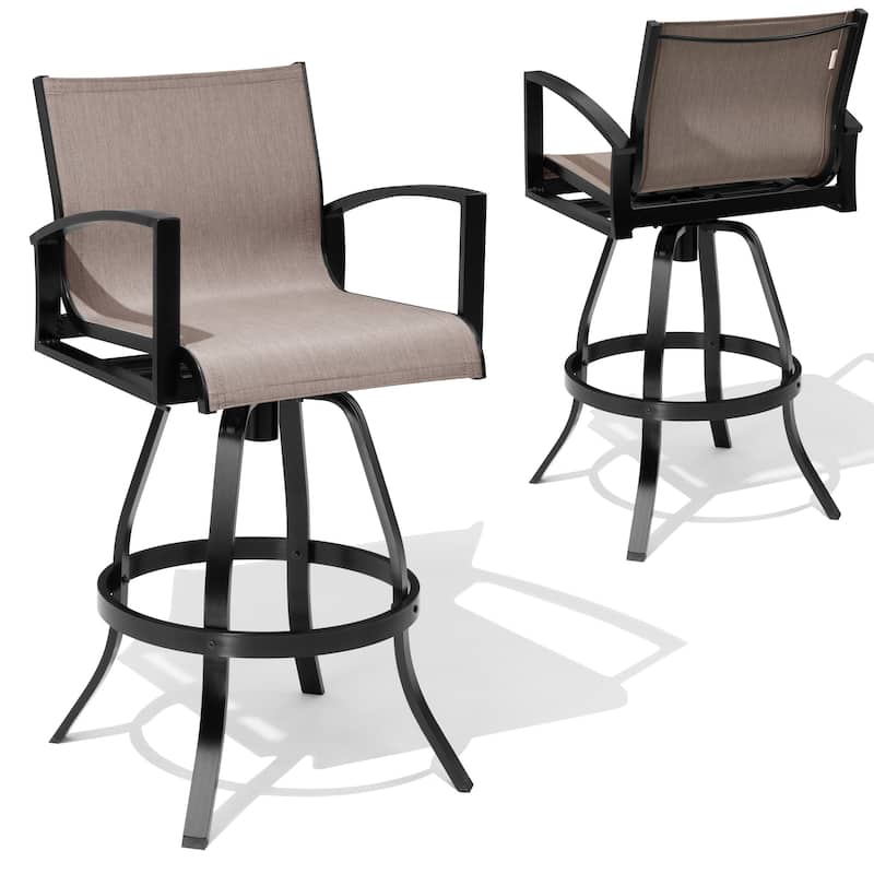 Outdoor All-weather Swivel Aluminum Bar Stools Sunbrella