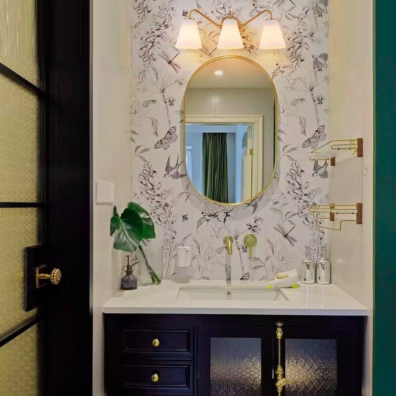 3-Light Bathroom Vanity Light with Frosted Glass