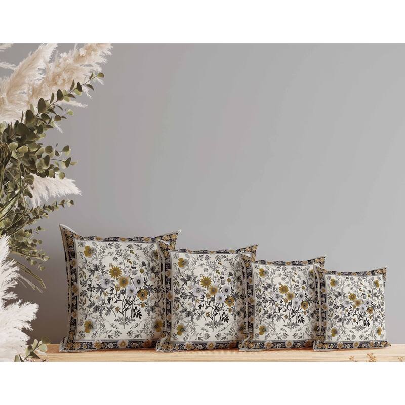 Garden Glory Indoor/Outdoor Reversible Throw Pillow Copper and Black