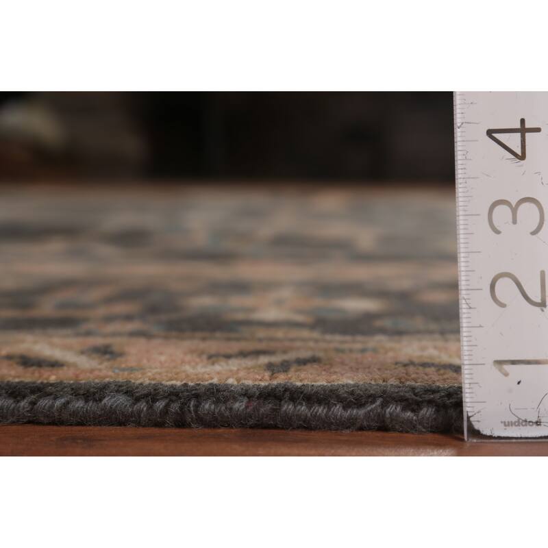 All-Over Floral Oushak Indian Area Rug Hand-Knotted Wool Carpet - 9'1" x 11'8"