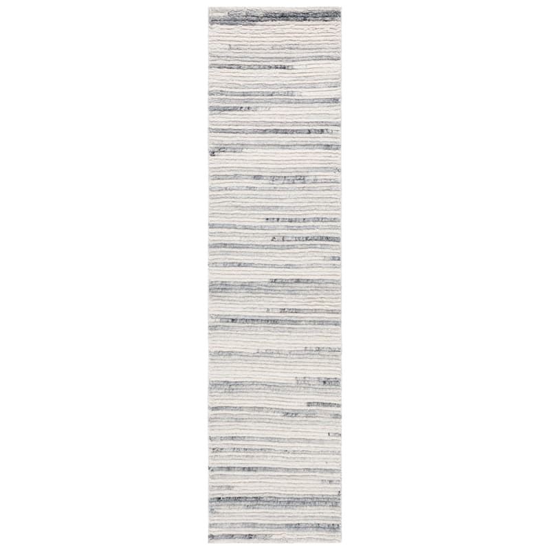 SAFAVIEH Handmade Casablanca Marlous Wool Rug - 2'3" x 9' Runner - Grey/Ivory