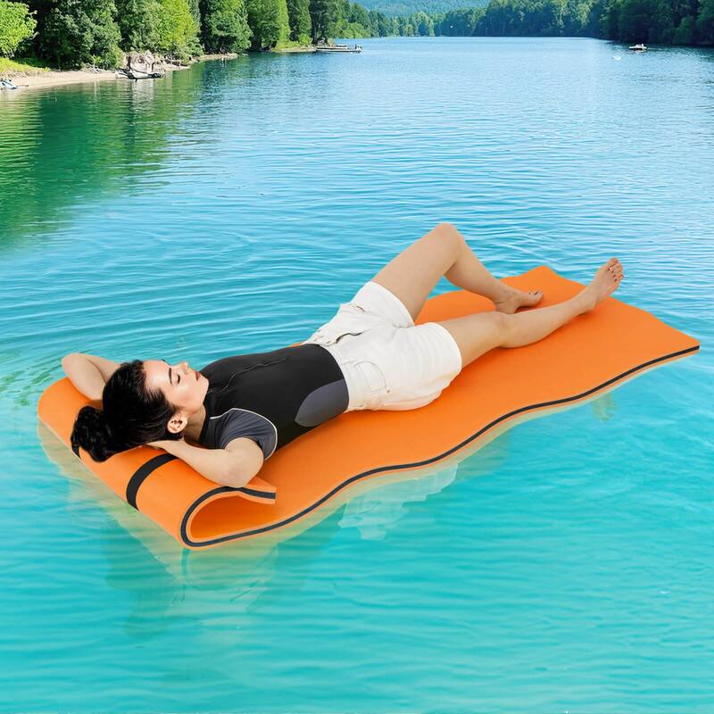 Costway 3-Layer Tear-Resistant Foam Floating Pad Island Water Sports