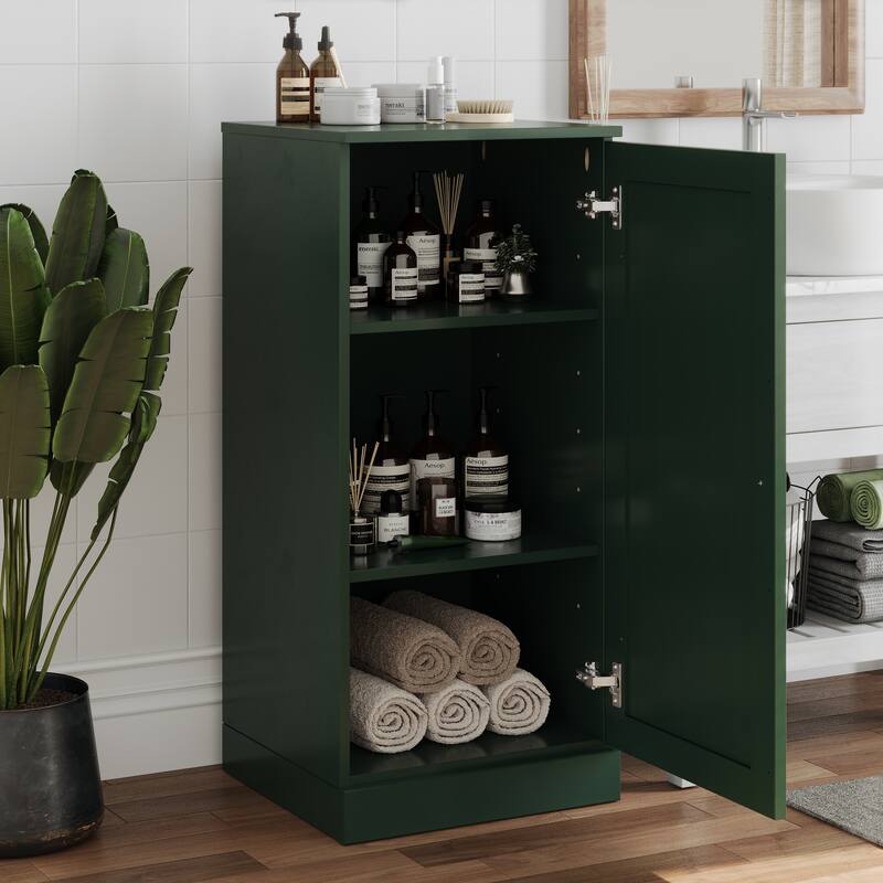 Palace Imports 100% Solid Wood 16.5" Bathroom Storage Cabinet with Shaker Door and Adjustable Shelves