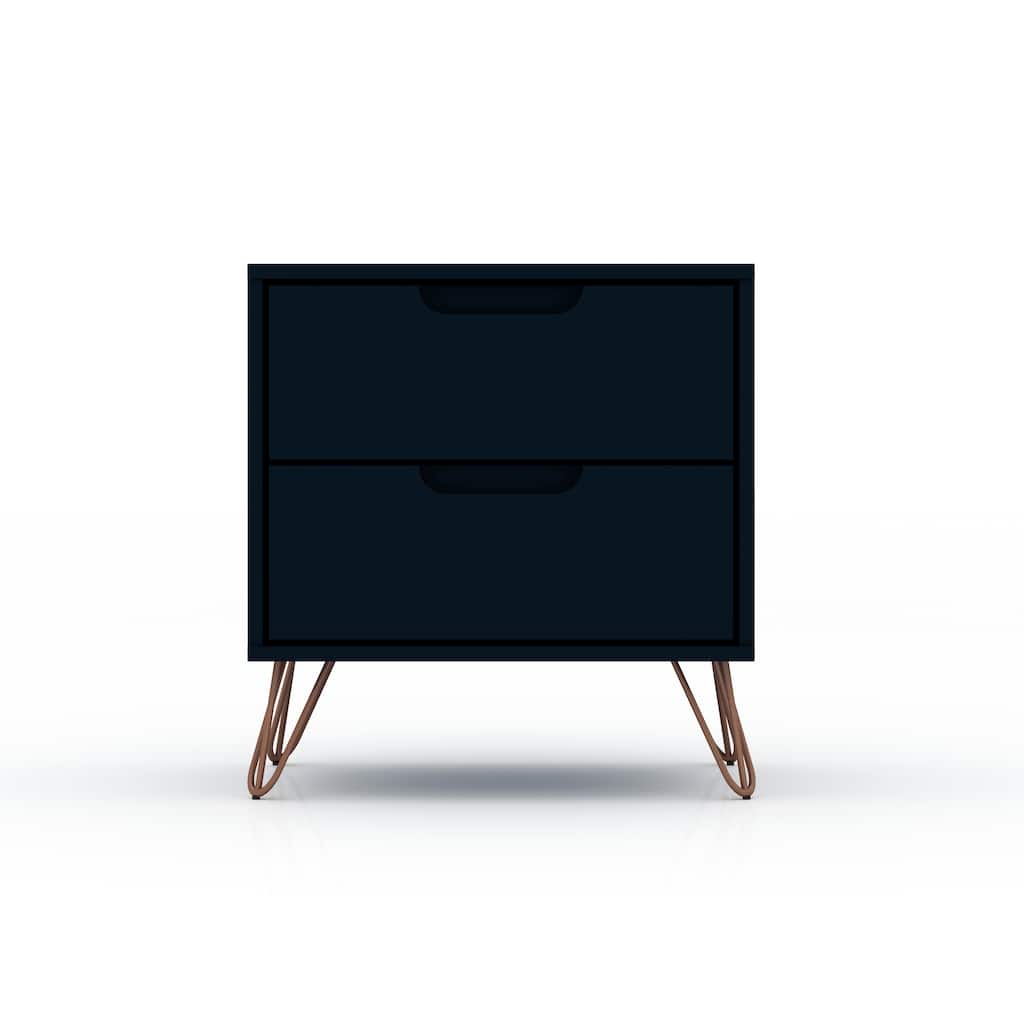 20-Inch Nightstand in Midnight Blue with 2 Drawers