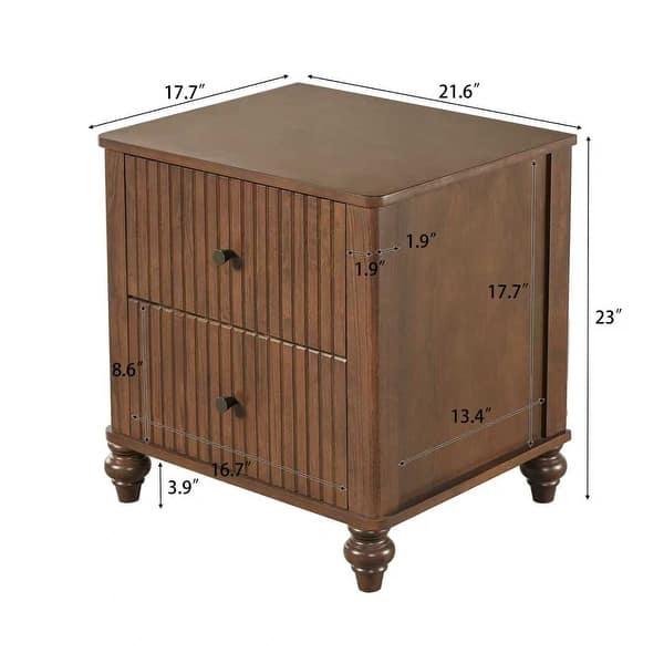 dimension image slide 1 of 6, Christopher Knight Home - Silverton Modern 3-Piece Bedroom Set with Classic Grooved Panels Bed Frame & Matching Nightstands