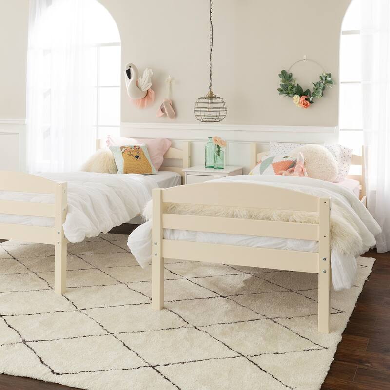 Middlebrook Solid Wood Convertible Twin-over-Twin Bunk Bed - Off White