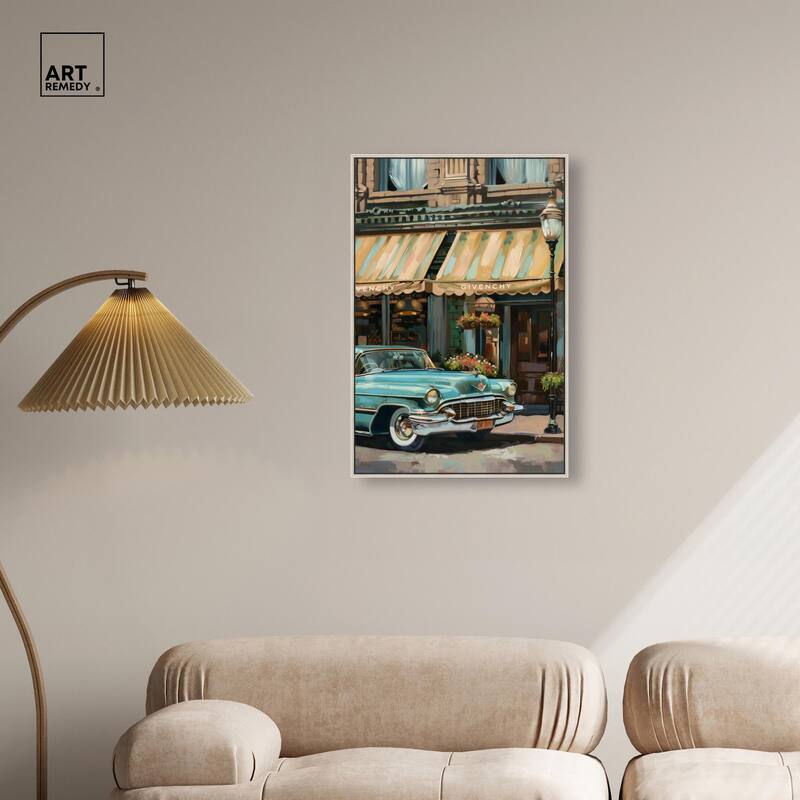 Classic Car Store Visit II Canvas by Art Remedy