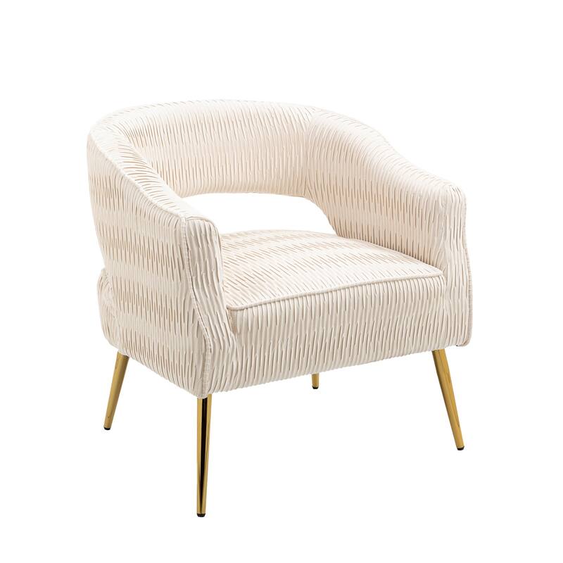 Contemporary Upholstered Ruffle Accent Chair