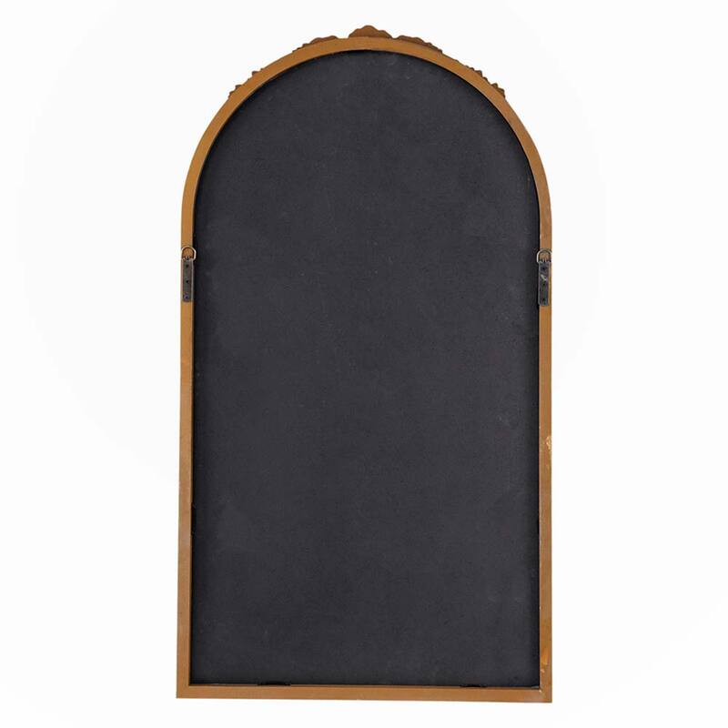 23" x 42" Carved Rose Antique Mirror Frame, Wood Arch Mirror