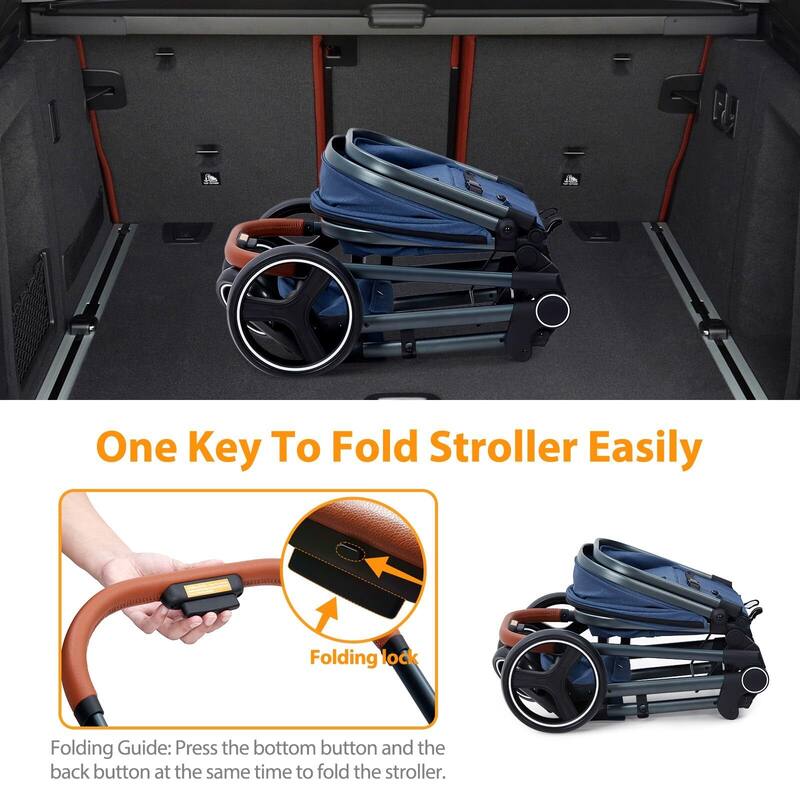 Convertible Baby Stroller, 3 in 1 Reversible Bassinet Stroller for Newborn