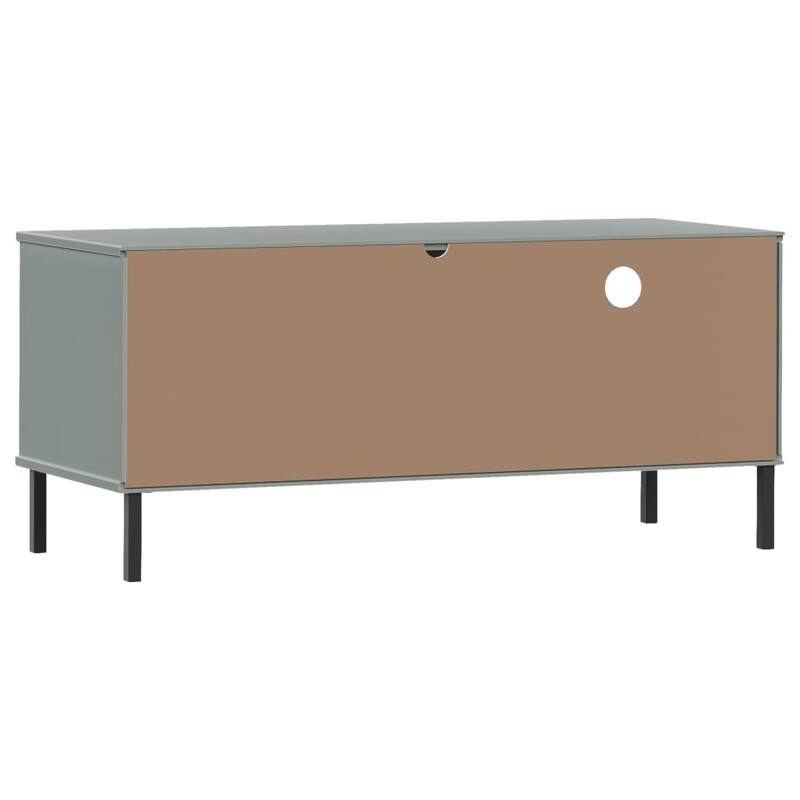 vidaXL TV Stand TV Console TV Console with Metal Legs Solid Wood Pine OSLO - 41.7" x 15.7" x 18.3"