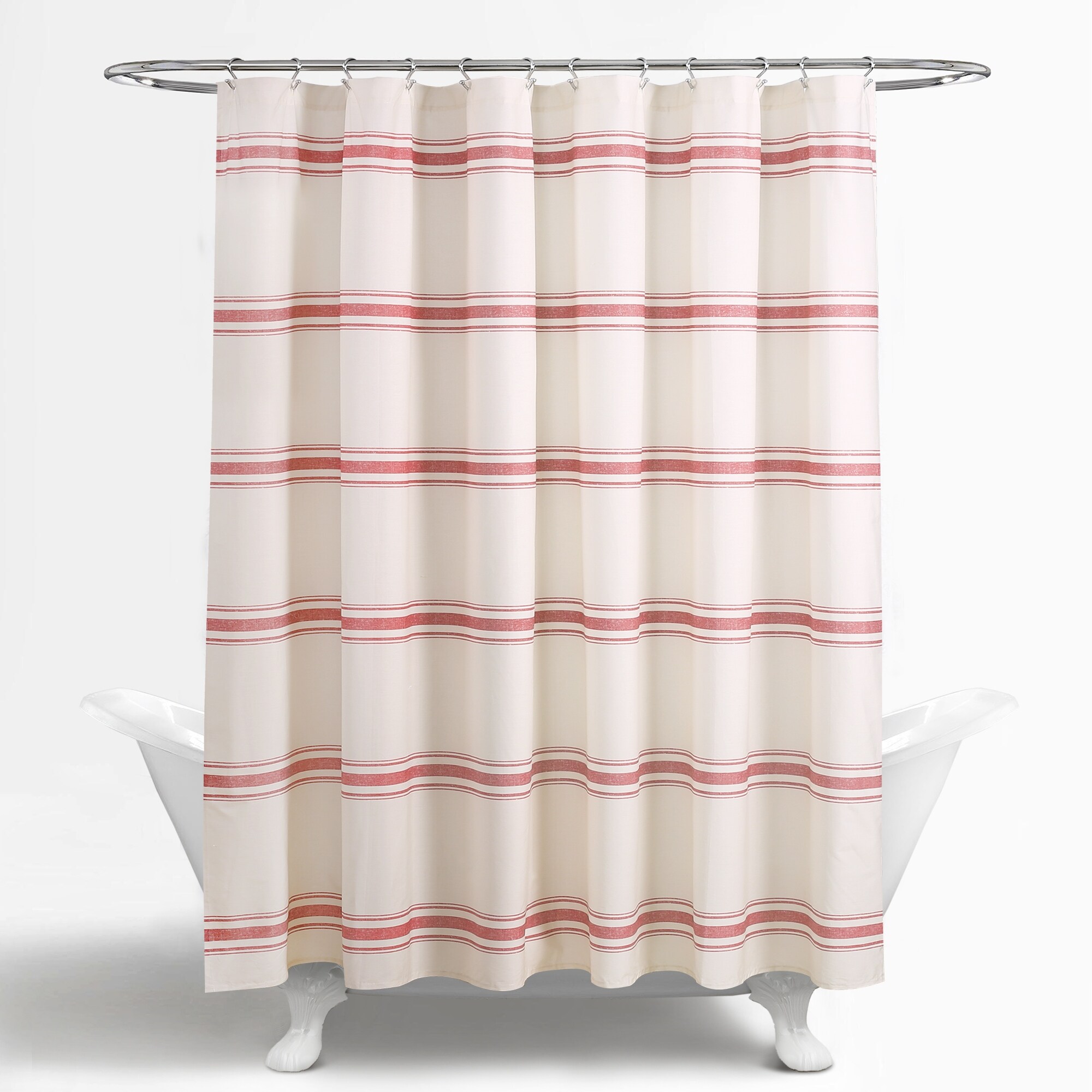 Farmhouse Stripe Shower Curtain by Lush Decor Rustic Bathroom Decor-image