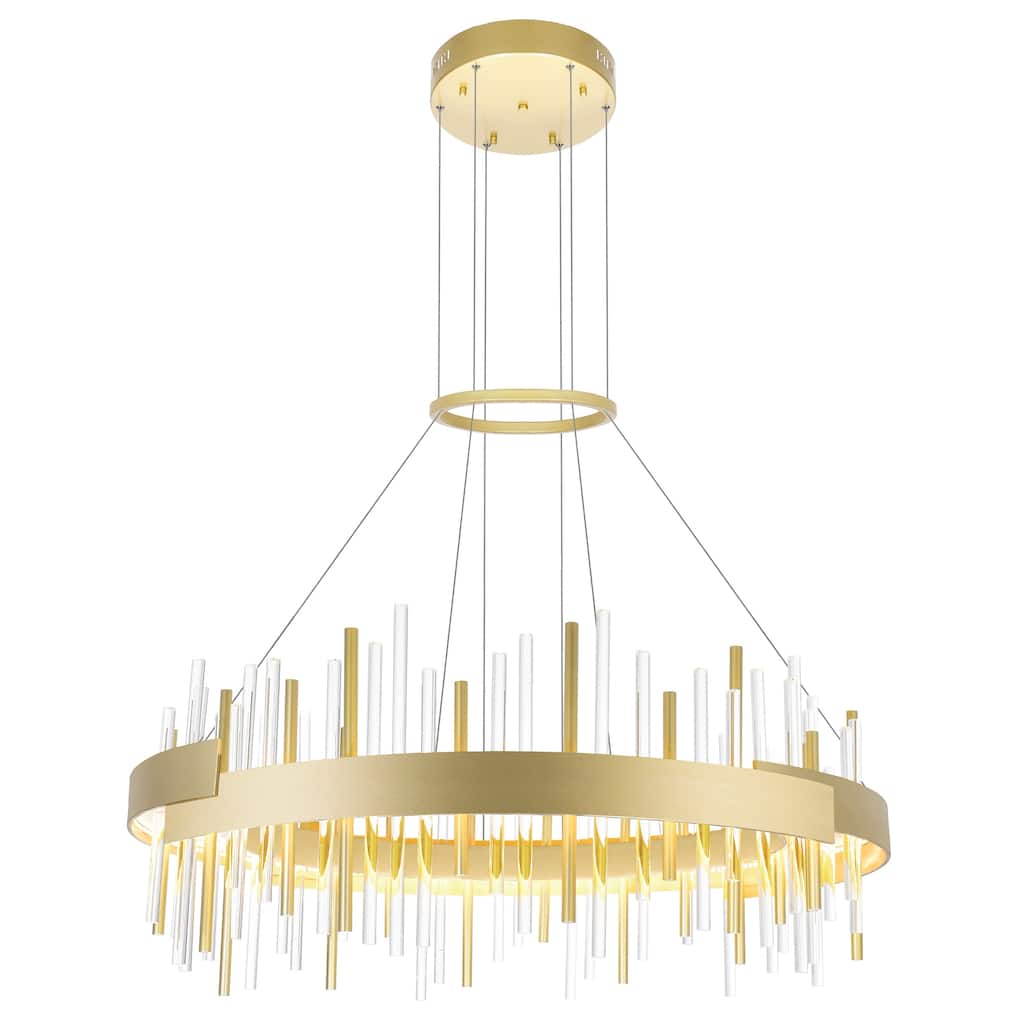 Millipede Integrated LED 32in Satin Gold Chandelier - Satin Gold
