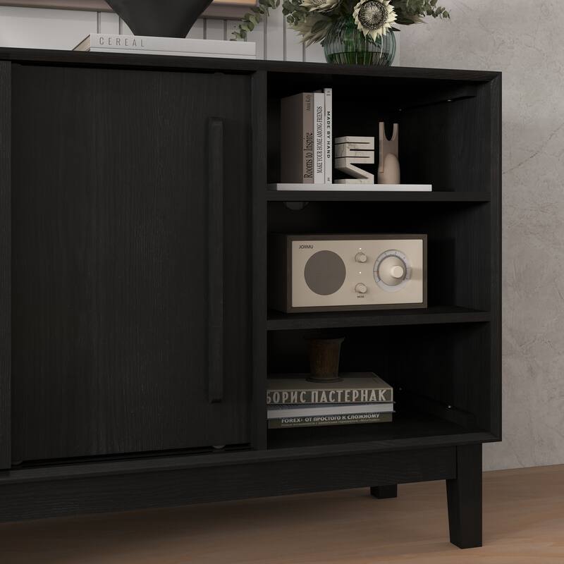 Farmhouse 47.25" Sideboard Buffet Cabinet with Storage and Solid Wood Feet for Stylish Home Organization